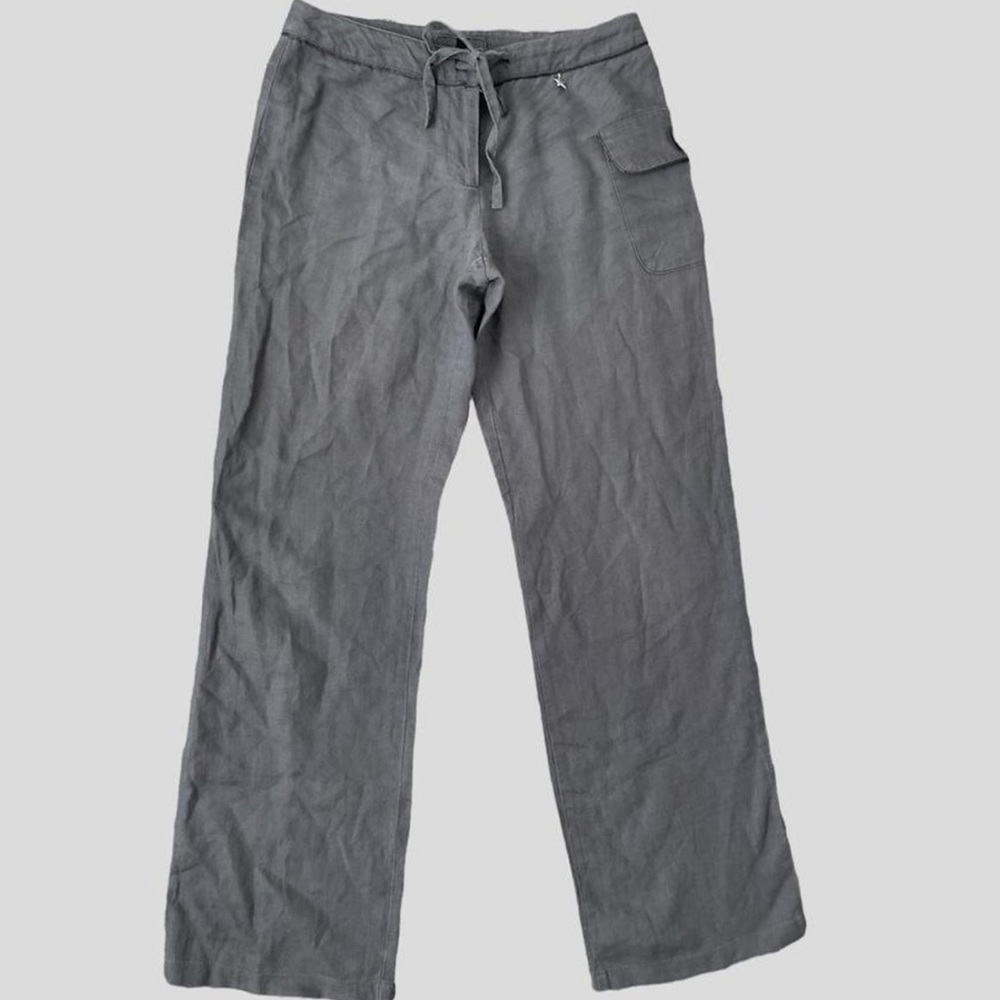 french brand grey linen trousers